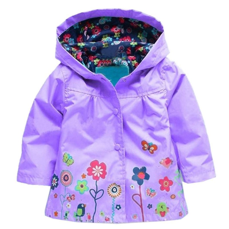 Arshiner Girl Baby Kid Waterproof Hooded Coat Jacket Outwear Raincoat Hoodies - Image 1